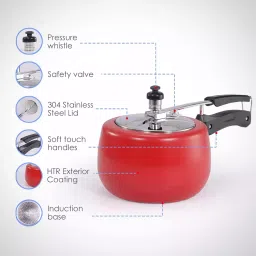 Wonderchef Regalia Pressure Cooker Red - 3 Litre image 3