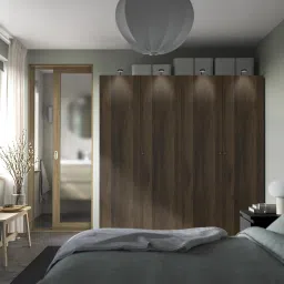 ikea pax / storklinta Wardrobe combination, dark grey/dark brown stained oak effect, 200x66x201 cm image 2
