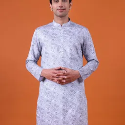 NAMASKAR Men Paisley Printed Mandarin Collar Kurta-picture-32