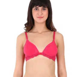 Clovia Pink Non-Wired Non-Padded Plunge Bra-picture-30