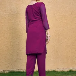 Moda Rapido Women Ethnic Motifs Embroidered Regular Thread Work Kurta with Trousers image 4