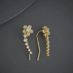 Kushal's Fashion Jewellery Gold-Plated Geometric Zircon Studded Studs-picture-34