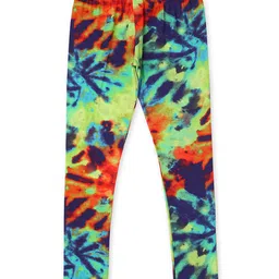 Earth Conscious  Cotton viscose Tie Dye Leggings  - Green & Red-picture-27