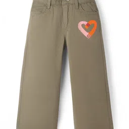 Under Fourteen Only Cotton Heart Printed Pant - Olive Green-image-19