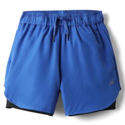 Pine Active Knit Active Stretch Solid Shorts with Tights - Royal Blue-picture-42