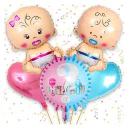 Bubble Trouble Baby Shower themed Foil balloons Pack of 5-image-18