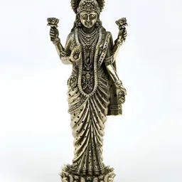 Exotic India Gold-Toned Goddess Lakshmi Brass Religious Idol Showpiece-picture-19