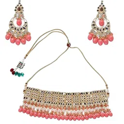 Anouk Gold-Plated Artificial Stones-Studded & Beaded Jewellery Set image 3