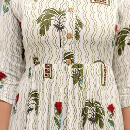 Mialo fashion Women Printed Cotton Maternity Midi Fit and Flare Ethnic Dresses image 3