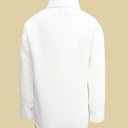 Radutu Full Sleeves Solid 3 Piece Party Suit With Bow Set - Light Olive & White image 3