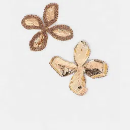 SOHI Oulined-Petalia Gold-Plated Floral Shaped Artificial Stone Stuuded Drop Earrings image 3