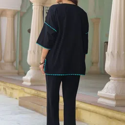 Rain & Rainbow Women Embroidered Tunic with Trousers image 4