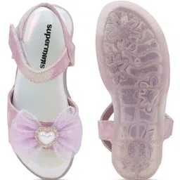 Superminis Heart Designed Bow Applique Detailed Sandals - Lavender image 5