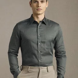 Louis Philippe Men Floral Printed Spread Collar Pure Cotton Formal Shirt-picture-29
