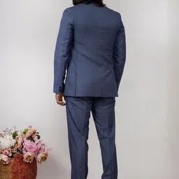 AEN FASHION Men Solid Notched Lapel Slim Fit Slim-Fit Three-Piece Suit image 3