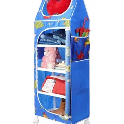 little ones Little One's   5 Plastic Shelves Baby Wardrobe Toy Organizer   Aquatic Blue   TB5 FB image 5