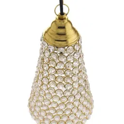 Homesake Golden & White Crystal Cone Shaped Pendant Light - Set of 1 image 4