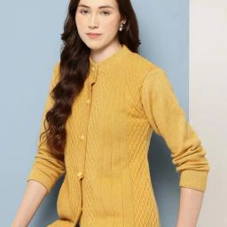 Aarika Yellow Wool Solid Cardigan-picture-22