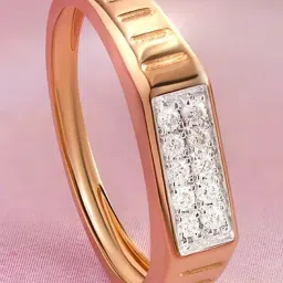 Mia by Tanishq Grooved Glow Gold & Diamond Finger Ring-picture-32