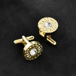 Voylla Gold Royal Gleam Gold Cufflinks-image-28