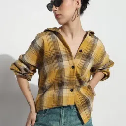 SHOWOFFFF Yellow Checked Shirt image 3