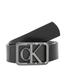 Calvin Klein Dark Ash Grey & Black Leather Casual Belt image 1