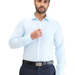 Park Avenue Blue Slim Fit Checks Shirt image 1