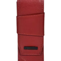 SASSORA JAY Red Leather Pencil Pouch image 1