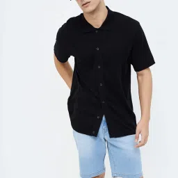 Forca by Lifestyle Black Regular Fit Printed Shirt image 1