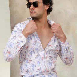 Indian Needle Blue Ragular Fit Printed Shirt image 1