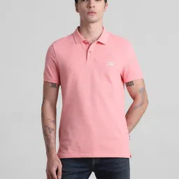 Jack & Jones Flamingo Pink Slim Fit Polo T-Shirt image 1