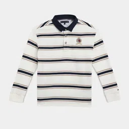 Tommy Hilfiger Boys Striped Polo Collar Pure Cotton T-shirt-picture-20