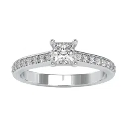Emori 18k White Gold & Diamond Sparkling Princess Cut Ring-picture-19