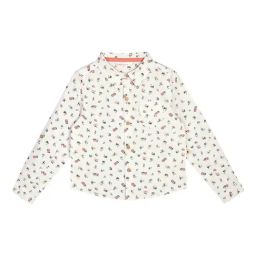 Budding Bees Kids Off White Printed Shirt-picture-11