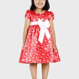 Many Frocks Kids Red Printed Dress-image-17