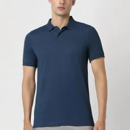 Peter England Navy Regular Fit Polo T-Shirt image 1
