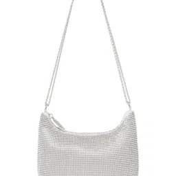 Forever New Silver Paloma Embellished Medium Shoulder Bag-image-63