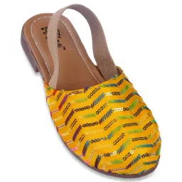 Tiny Bugs Kids Yellow Back Strap Sandals-picture-24