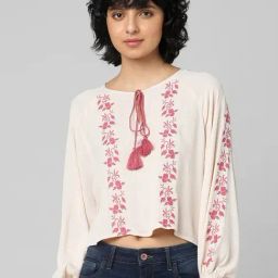 Only Peach Embroidered Crop Top-picture-21