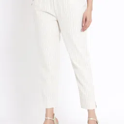 Juniper Natural Stripe Printed Rayon Slim Fit Pants image 1