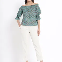 Juniper Natural Stripe Printed Rayon Slim Fit Pants image 4