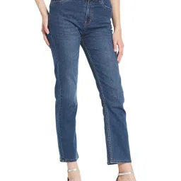METTLE Blue Cotton Mid Rise Stretchable Jeans image 4