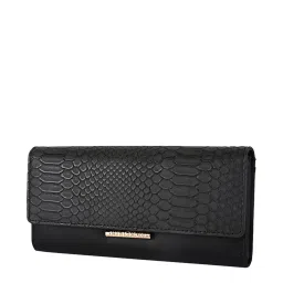 Apsis Black Textured Tri-Fold Wallet for Women image 2