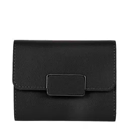 Apsis Black Solid Tri-Fold Wallet for Women image 1