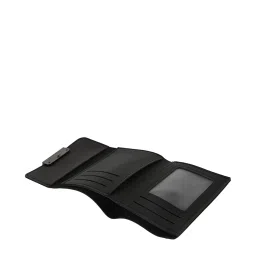 Apsis Black Solid Tri-Fold Wallet for Women image 4