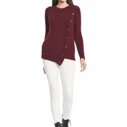 METTLE Maroon Regular Fit Sweater image 5