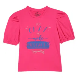 Blue Giraffe Kids Pink Printed T-Shirt image 1