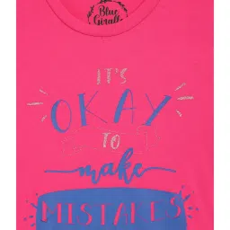 Blue Giraffe Kids Pink Printed T-Shirt image 3