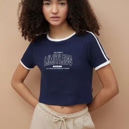 Kappa Blue Cotton Regular Fit Printed T-Shirt image 1