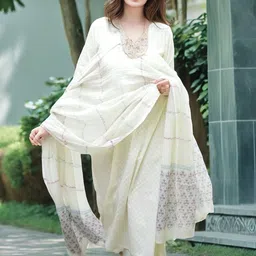 DIVASTRI Women Ethnic Motifs Printed Regular Kurta with Palazzos & With Dupatta-picture-14